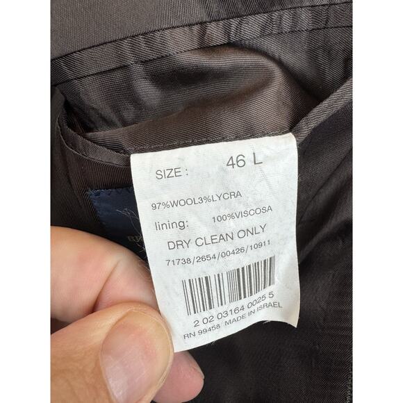 Brooks Brothers 346 Stretch Size 46L Brown Nailshead Wool-Lycra Blazer - Picture 5 of 10